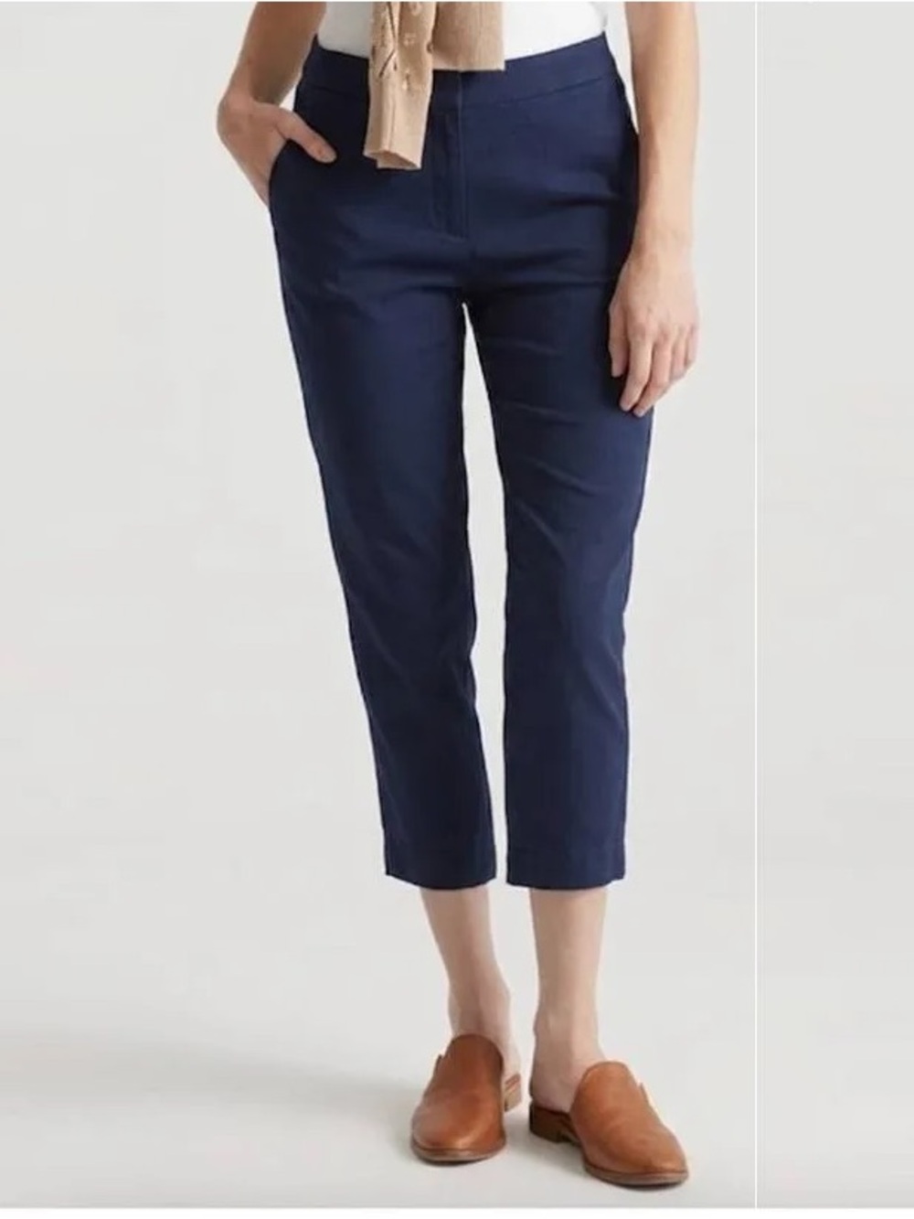 Quince Crepe Pleated Ankle Pant Black Size 8